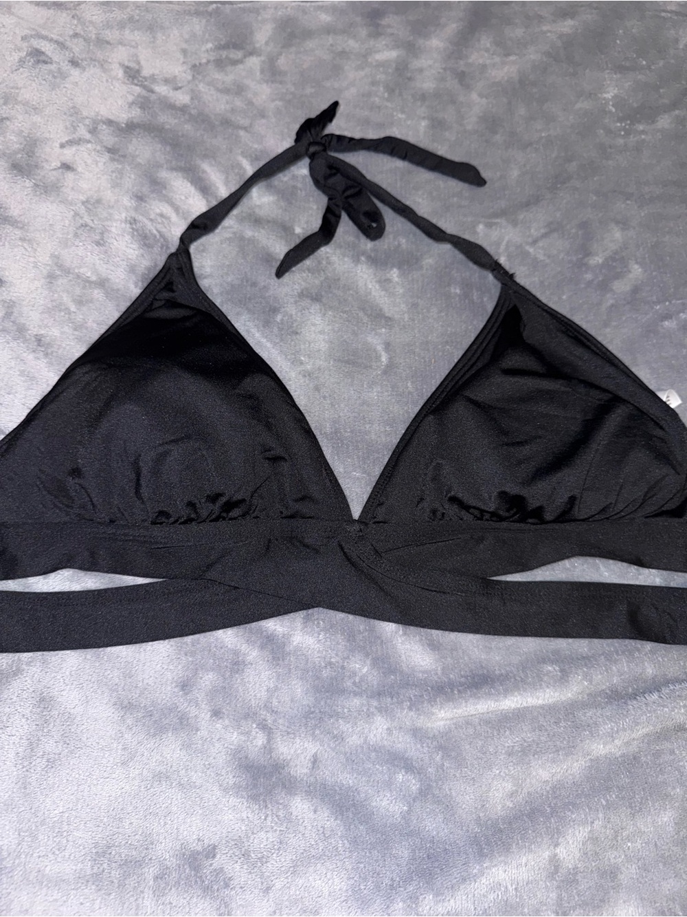 Black Wrap Triangle Bikini Top XL